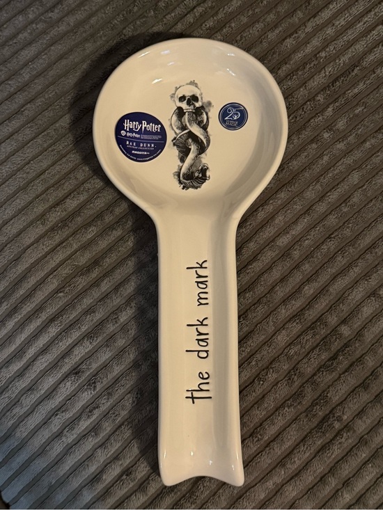 Rae Dunn Other - Rae Dunn x Harry Potter White Ceramic Spoon Rest w/ Dark Mark Design NWT